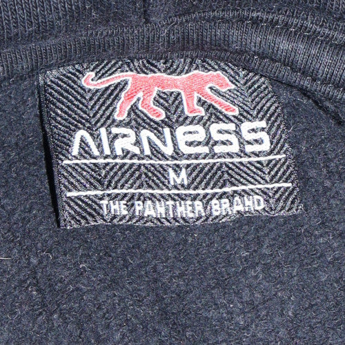 Airness Men's Black Full Zip Hoodie Size M with Logo Design