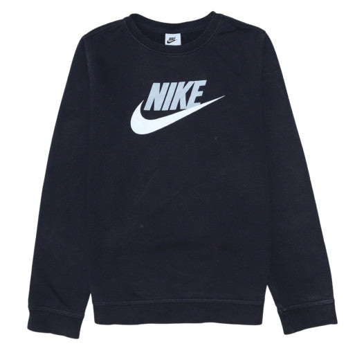 Nike Boys Black XL Crew Neck Pullover Sweatshirt Logo Print