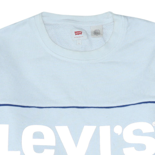Levi's Mens Light Blue Crew Neck Logo Sweatshirt Size L