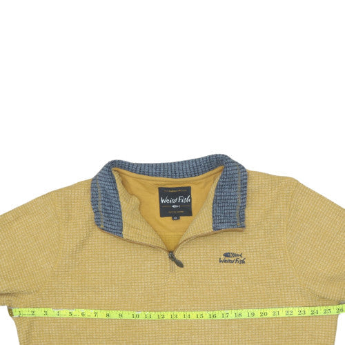 Weird Fish Men’s Yellow 1/4 Zip Pullover Sweatshirt XL