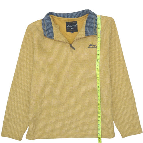 Weird Fish Men’s Yellow 1/4 Zip Pullover Sweatshirt XL