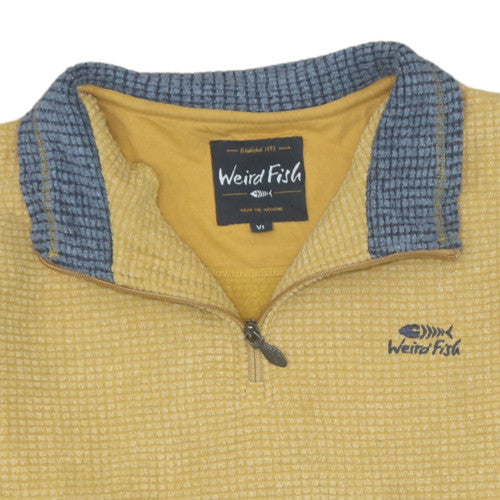Weird Fish Men’s Yellow 1/4 Zip Pullover Sweatshirt XL