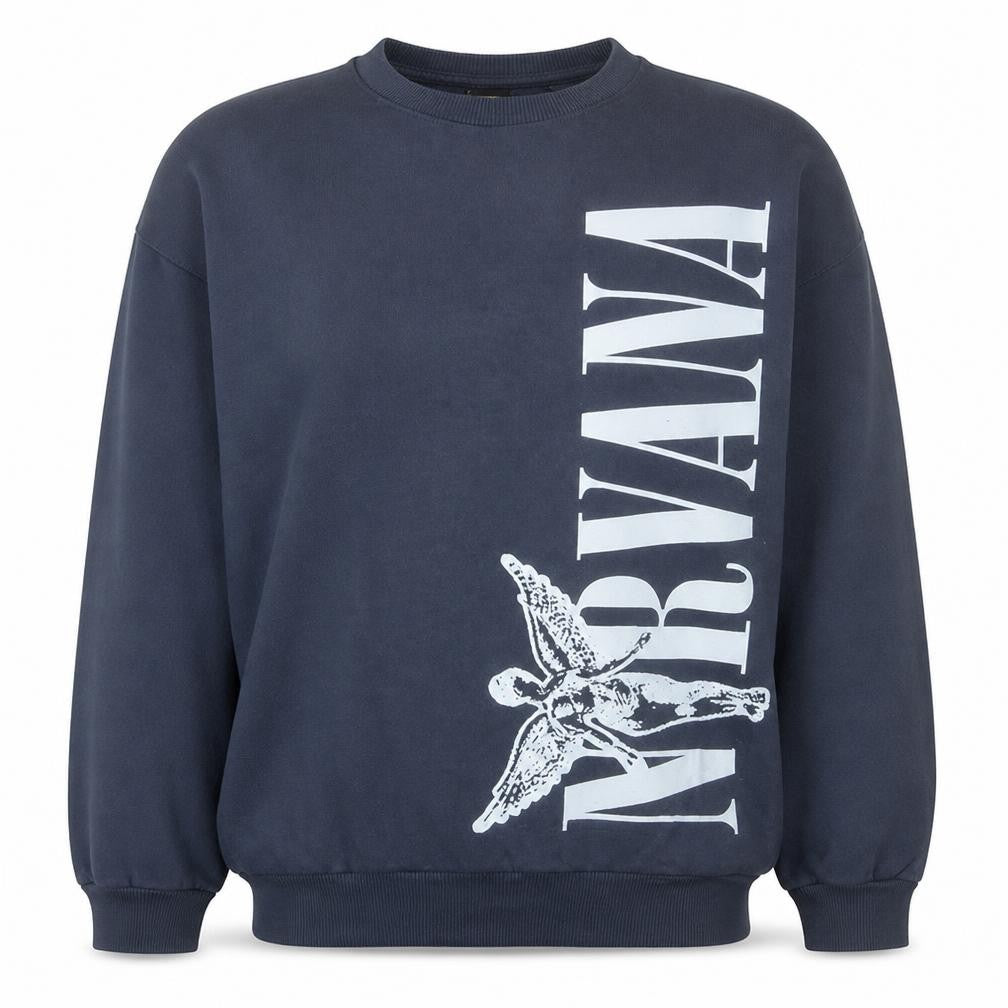 Front view of George Nirvana women’s charcoal sweatshirt m 12-14 graphic print pullover
