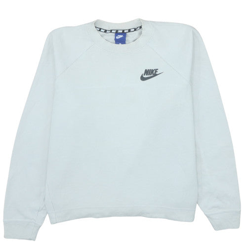 Nike Men's White Cotton Blend Crew Neck Sweatshirt Size L