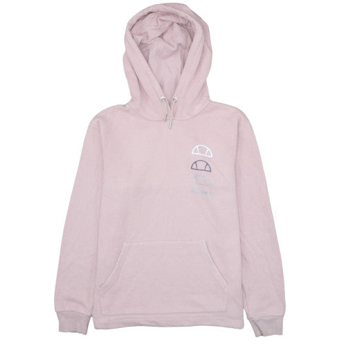 Ellesse Womens Pink Pullover Hoodie UK 8 Cotton Blend Casual Sweatshirt