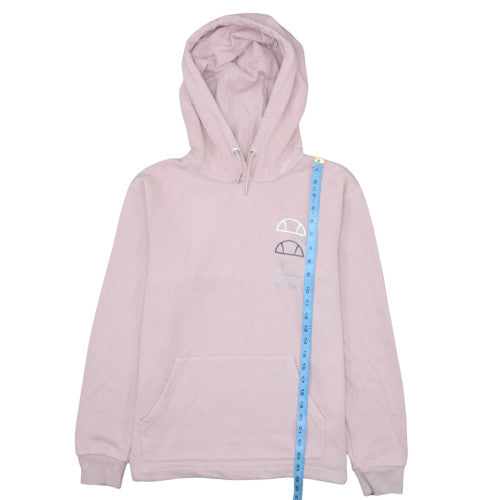 Ellesse Womens Pink Pullover Hoodie UK 8 Cotton Blend Casual Sweatshirt