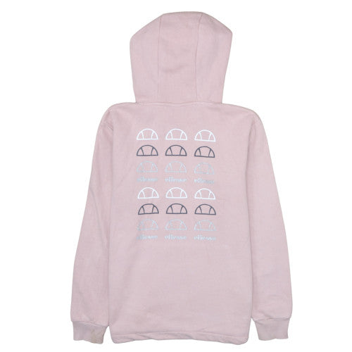 Ellesse Womens Pink Pullover Hoodie UK 8 Cotton Blend Casual Sweatshirt