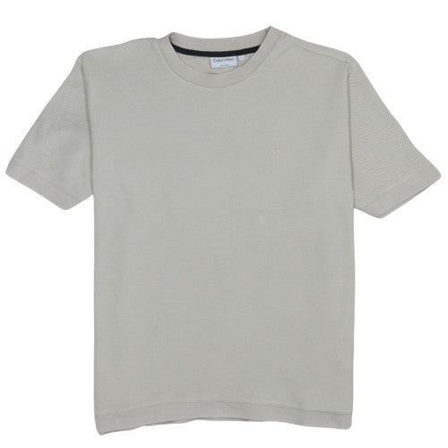 Calvin Klein Men's Beige Cotton Crew Neck Relaxed Fit T-Shirt L