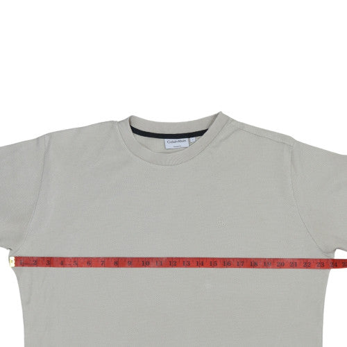 Calvin Klein Men's Beige Cotton Crew Neck Relaxed Fit T-Shirt L