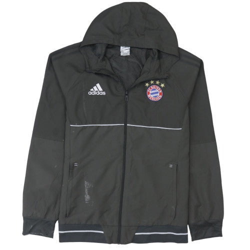 Adidas Men's Black Windbreaker Jacket L Hooded Bayern Munich