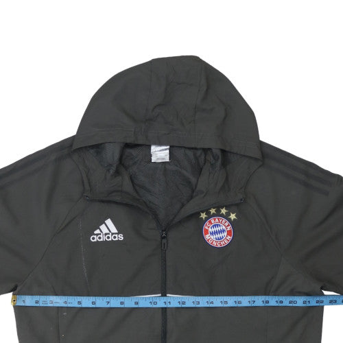 Adidas Men's Black Windbreaker Jacket L Hooded Bayern Munich