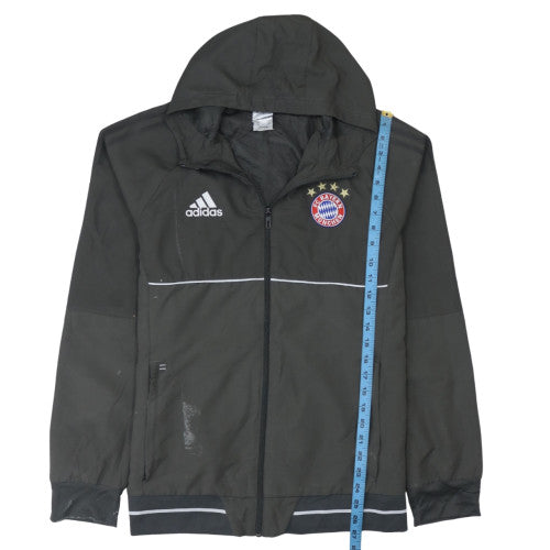 Adidas Men's Black Windbreaker Jacket L Hooded Bayern Munich