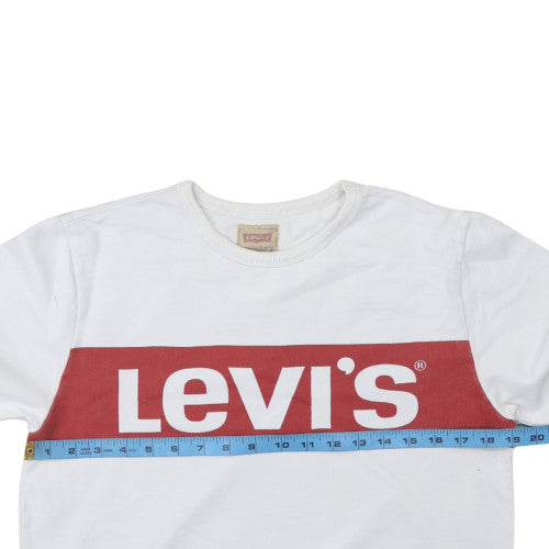Levi's Women's White Cotton Logo Pullover Sweatshirt Size 16