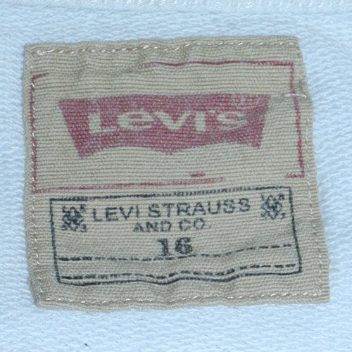 Levi's Women's White Cotton Logo Pullover Sweatshirt Size 16