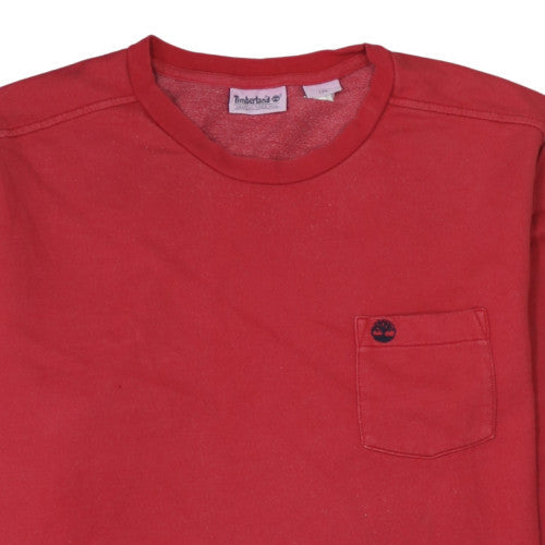 Timberland Men's Red Crew Neck Pullover Sweatshirt Size L
