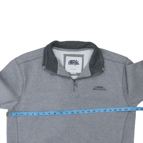 Weird Fish Men's Grey XL 1/4 Zip Pullover Sweatshirt