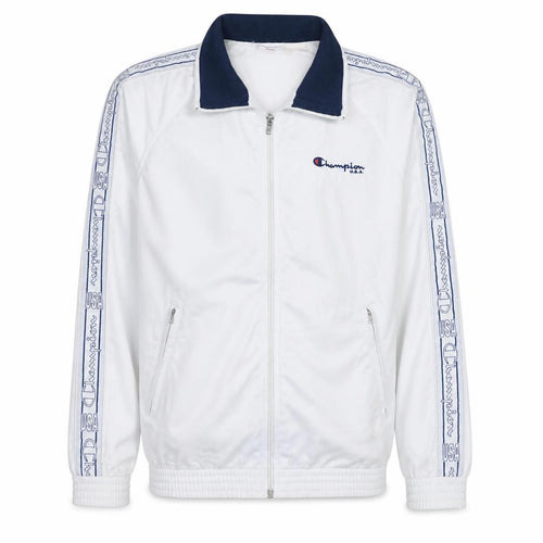 Champion Men's White Full Zip Retro Sports Sweatshirt S