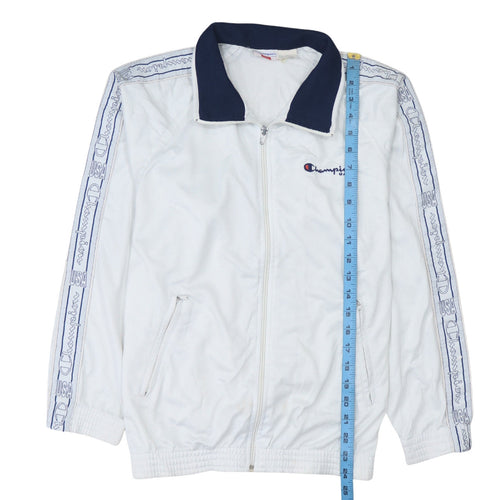 Champion Men's White Full Zip Retro Sports Sweatshirt S