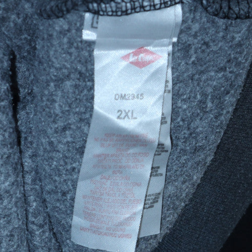 Lee Cooper Men's Black 2XL Pullover Fleece Hoodie