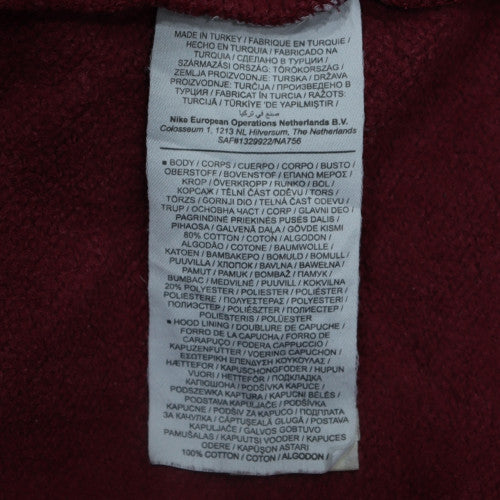 Nike Men's Red Pullover Hoodie Size M Sports Fleece Sweatshirt