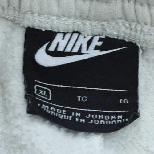 Nike Men's White Fleece Sweatpants XL Regular Fit Tapered