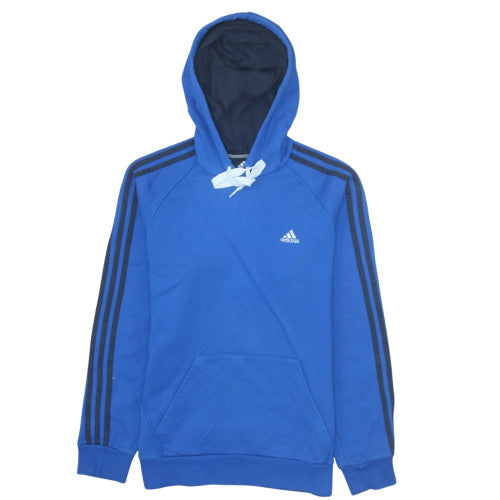 Adidas Men's Blue Pullover Hoodie Small Logo Sportswear
