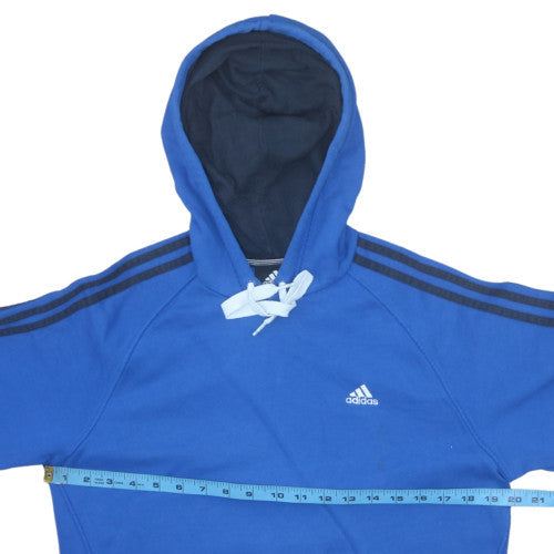 Adidas Men's Blue Pullover Hoodie Small Logo Sportswear