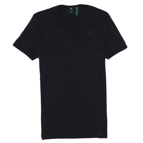 G-Star RAW Men's Black V-Neck Short Sleeve Cotton T-Shirt M