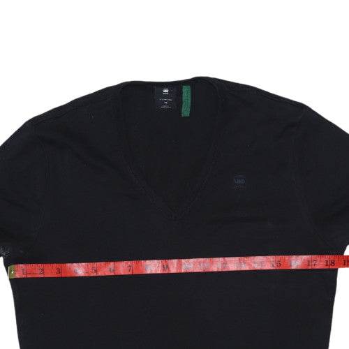 G-Star RAW Men's Black V-Neck Short Sleeve Cotton T-Shirt M