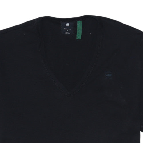 G-Star RAW Men's Black V-Neck Short Sleeve Cotton T-Shirt M