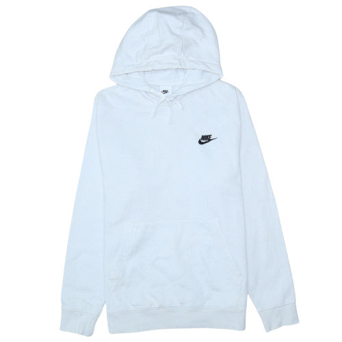 Nike Men's White Pullover Hoodie Small Fleece Logo Sweatshirt