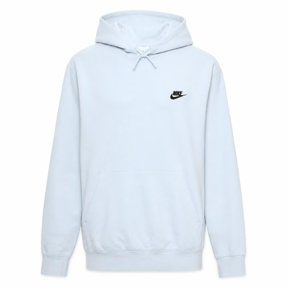 Front view of Nike Men's White Pullover Hoodie Small Fleece Logo Sweatshirt
