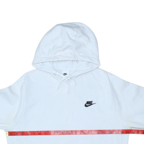 Nike Men's White Pullover Hoodie Small Fleece Logo Sweatshirt