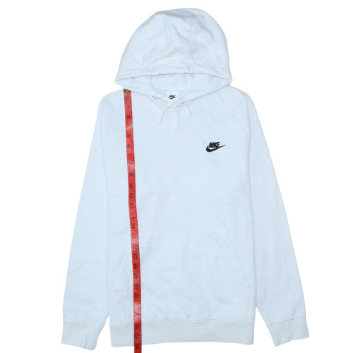Nike Men's White Pullover Hoodie Small Fleece Logo Sweatshirt