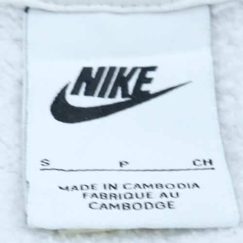 Nike Men's White Pullover Hoodie Small Fleece Logo Sweatshirt