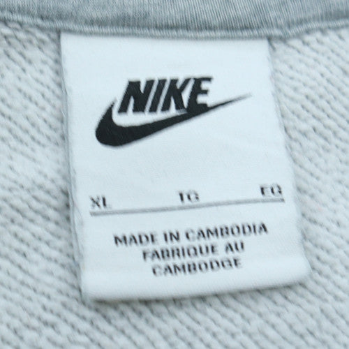 Nike Mens Grey XL Pullover Hoodie Fleece Logo Sweatshirt