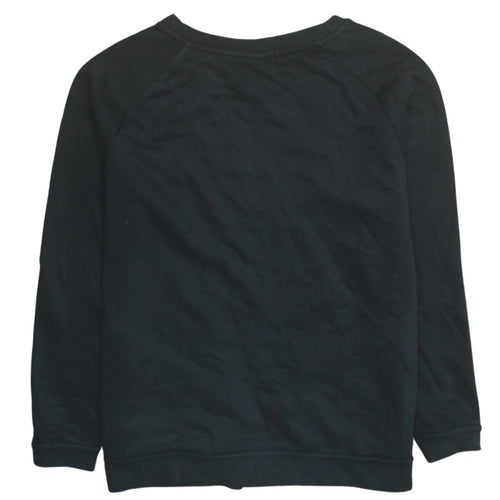 Nike Women Black Pullover Sweatshirt Medium Cotton Blend Logo Crew Neck