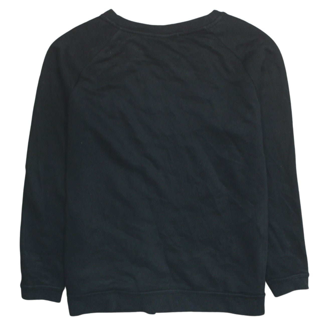 Nike Women Black Pullover Sweatshirt Medium Cotton Blend Logo Crew Neck