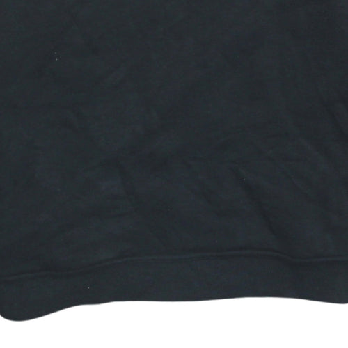 Nike Women Black Pullover Sweatshirt Medium Cotton Blend Logo Crew Neck