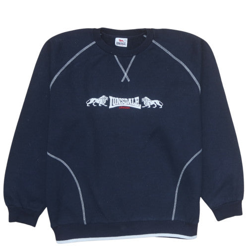 Lonsdale Men’s Blue XL Pullover Sweatshirt Embroidered Logo Crew Neck