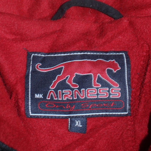 Airness Men's Black Red Fleece Half Zip Pullover Sweatshirt XL