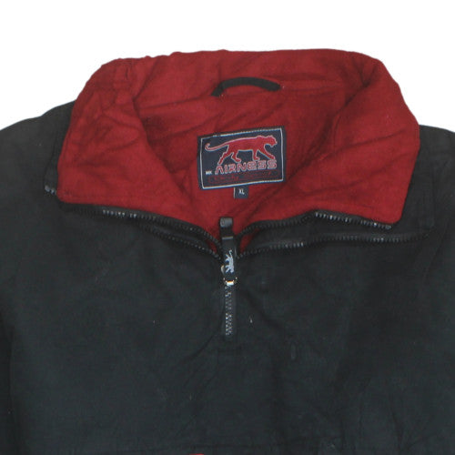 Airness Men's Black Red Fleece Half Zip Pullover Sweatshirt XL