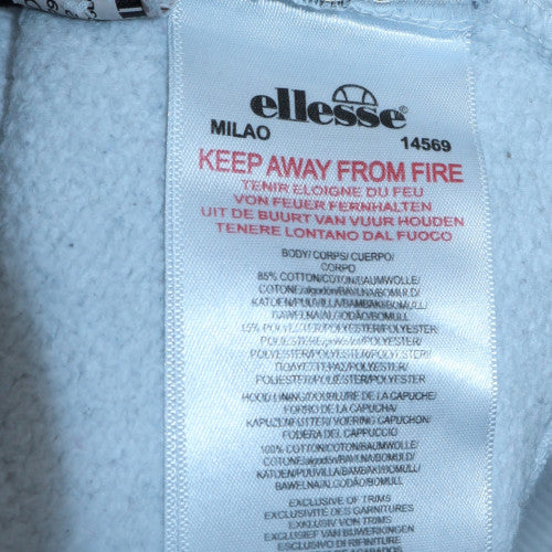 Ellesse Men's Blue Pullover Hoodie L Logo Fleece Sweatshirt
