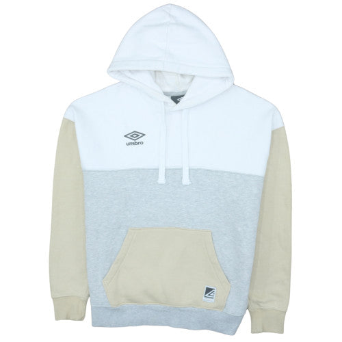 Umbro Men's Beige White Grey Pullover Hoodie M Regular Fit