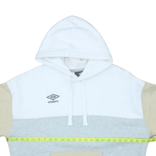 Umbro Men's Beige White Grey Pullover Hoodie M Regular Fit