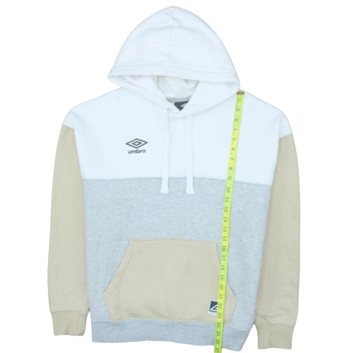 Umbro Men's Beige White Grey Pullover Hoodie M Regular Fit