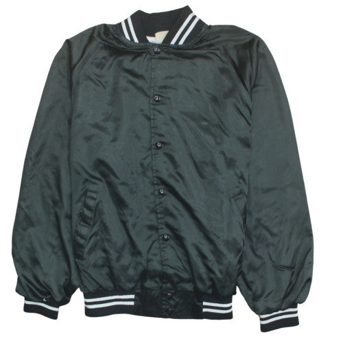 American Eagle Mens Black XL Varsity Jacket Nylon Lined Retro