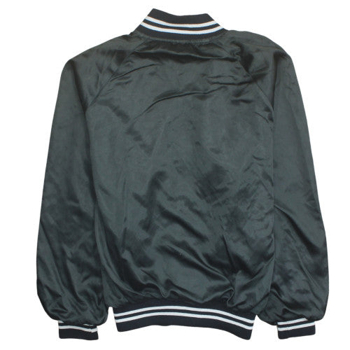 American Eagle Mens Black XL Varsity Jacket Nylon Lined Retro