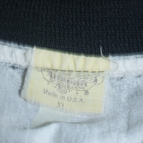 American Eagle Mens Black XL Varsity Jacket Nylon Lined Retro