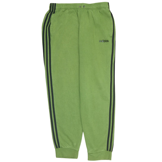 adidas Mens Green Sweatpants L Regular Fit Fleece Tapered Trousers